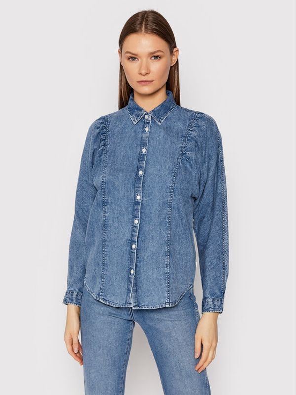 Lee Lee Риза L45BZSSV Син Regular Fit