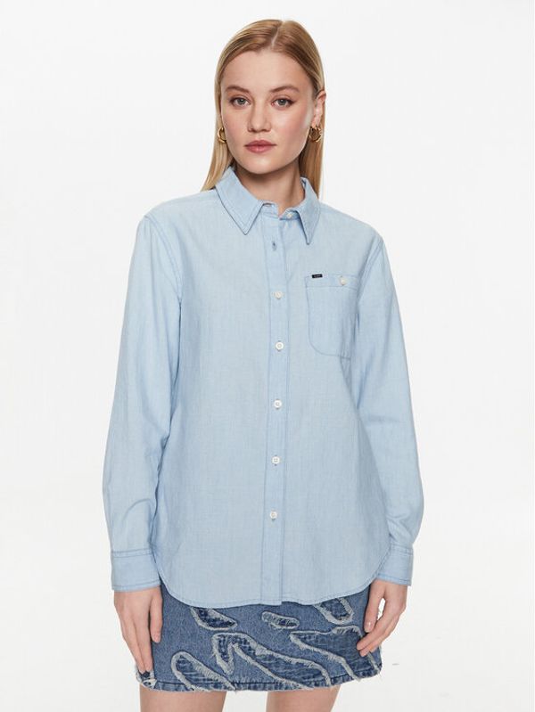 Lee Lee Риза L47ANQB06 Син Regular Fit