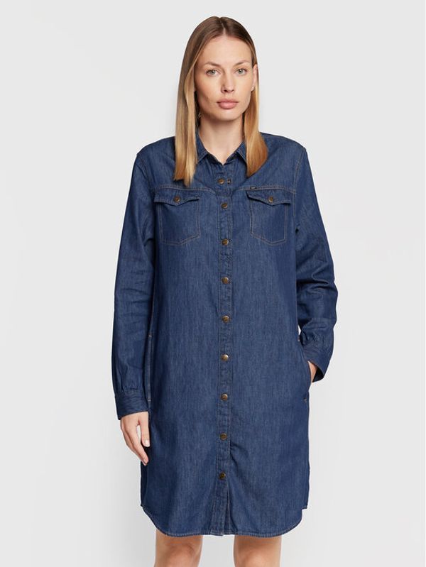 Lee Lee Рокля тип риза L50DCLDK 112321265 Тъмносин Regular Fit