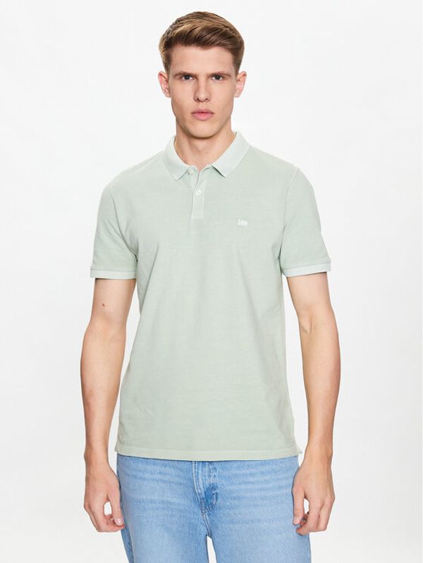 Lee Lee Тениска с яка и копчета L65CQS41 Зелен Regular Fit