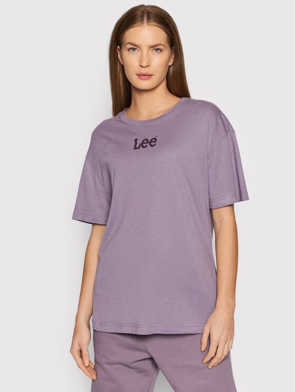 Lee Lee Тишърт Crew L43PBYTZ Виолетов Relaxed Fit