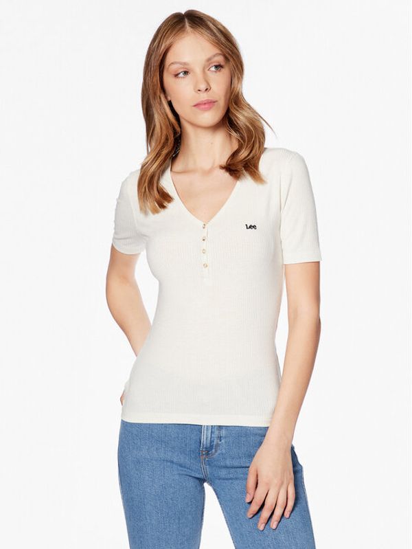 Lee Lee Тишърт L44KIPNQ Екрю Regular Fit