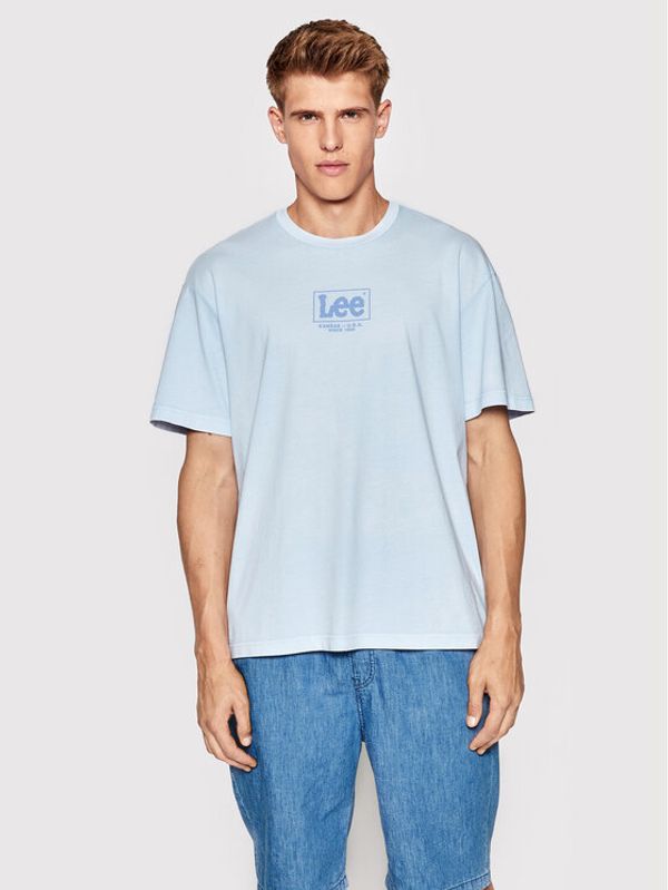 Lee Lee Тишърт Logo L68RQTUW Син Loose Fit