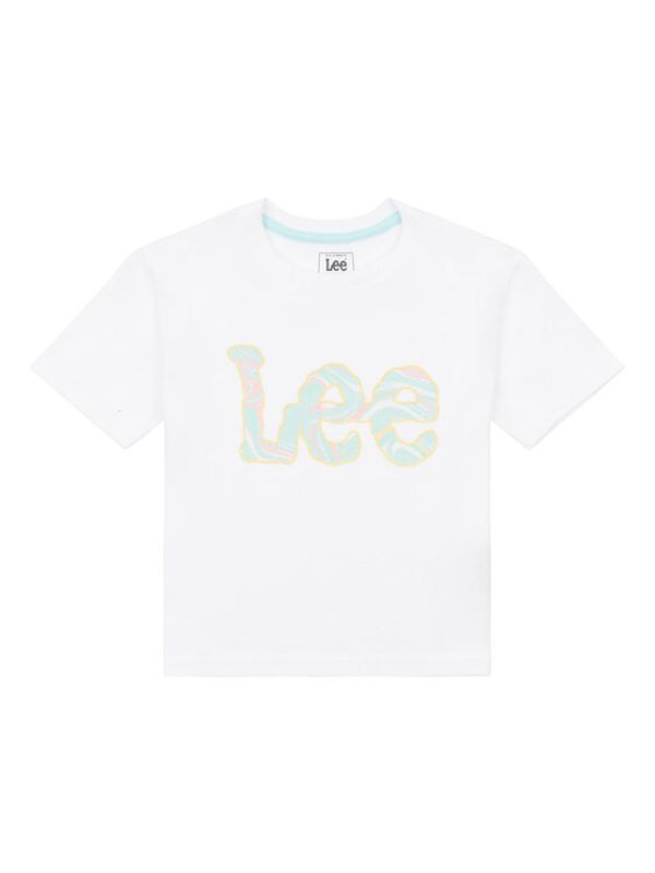 Lee Lee Тишърт Marble Print LEG5082 Бял Regular Fit