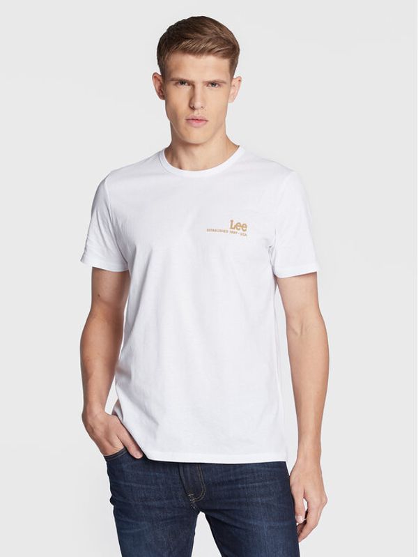 Lee Lee Тишърт Small Logo L68WFELJ Бял Regular Fit