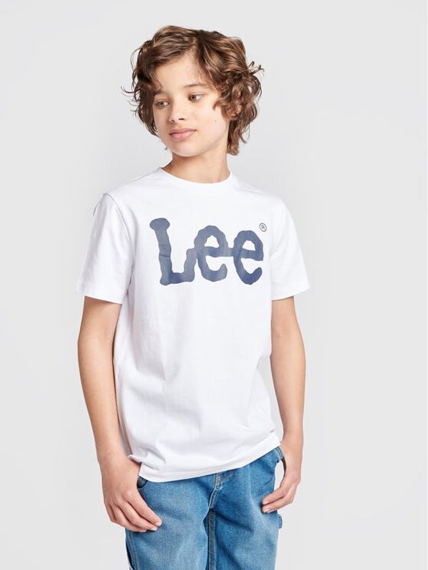 Lee Lee Тишърт Wobbly Graphic LEE0002 Бял Regular Fit