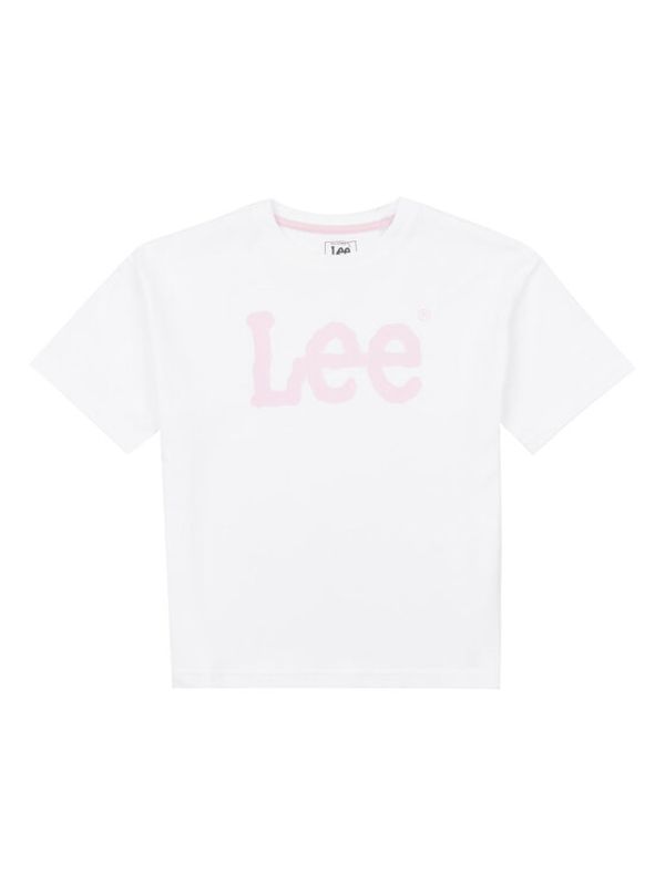 Lee Lee Тишърт Wobbly Graphic LEG5030 Бял Regular Fit