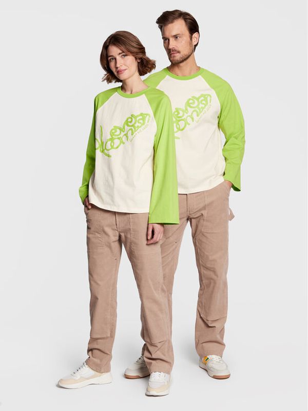 Leeves Leeves Тениска с дълъг ръкав Unisex Blommish Зелен Loose Fit