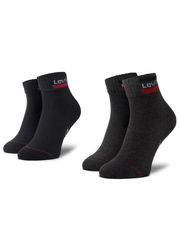 Levi's® Levi's® Комплект 2 чифта къси чорапи унисекс 37157-0148 Черен