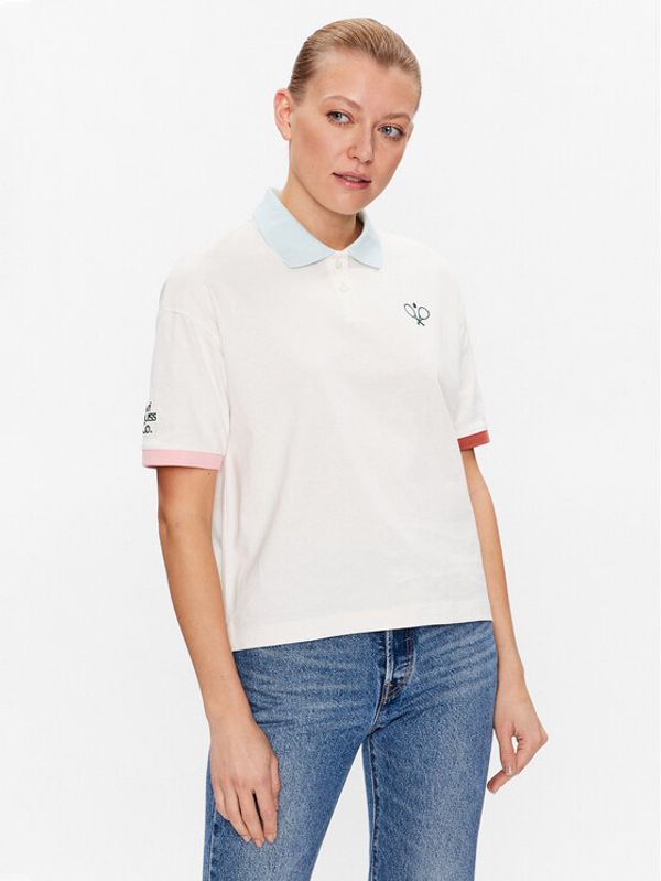 Levi's® Levi's® Тениска с яка и копчета Graphic Sundowner A49340000 Екрю Loose Fit