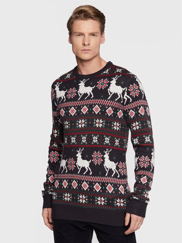 Lindbergh Lindbergh Пуловер 30-800169 Тъмносин Relaxed Fit