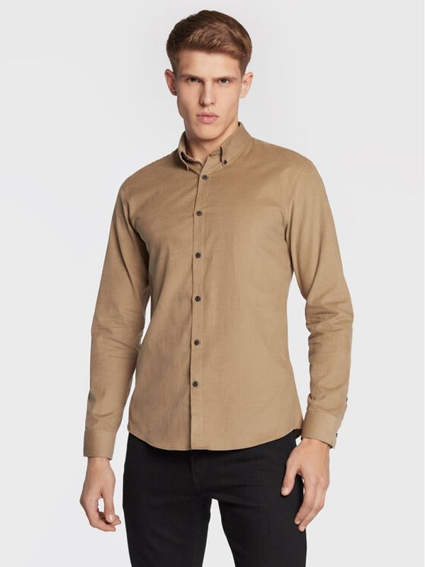 Lindbergh Lindbergh Риза 30-203248 Бежов Slim Fit