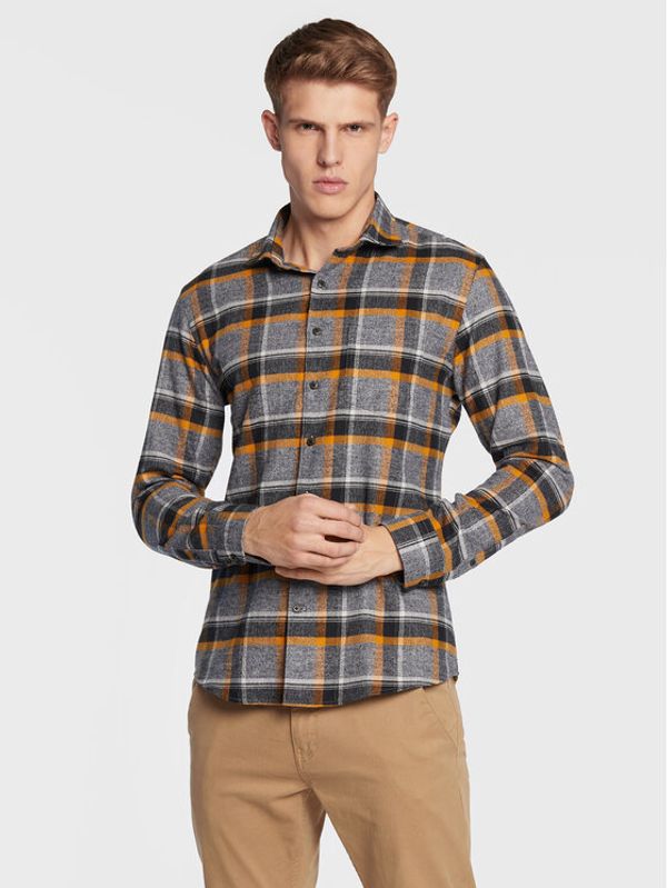 Lindbergh Lindbergh Риза 30-203386 Сив Slim Fit