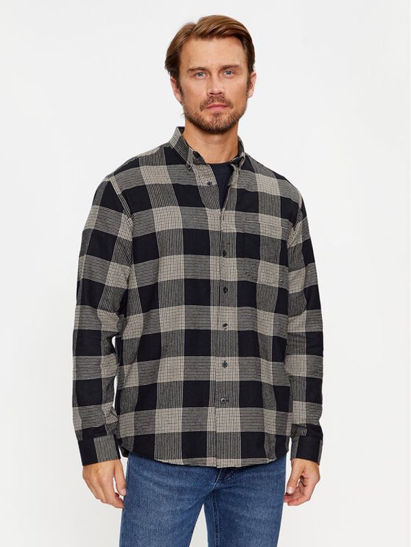 Lindbergh Lindbergh Риза 30-203486 Черен Relaxed Fit