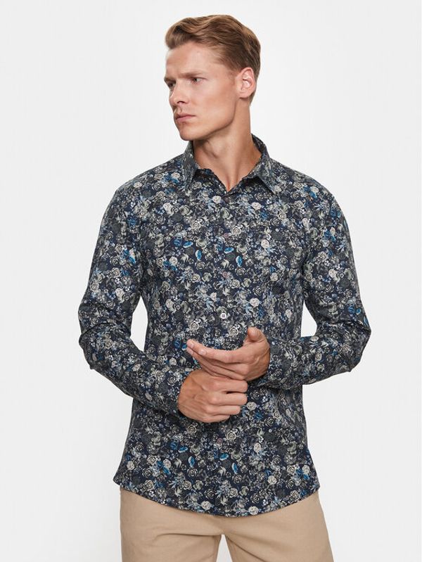 Lindbergh Lindbergh Риза 30-203488 Зелен Slim Fit
