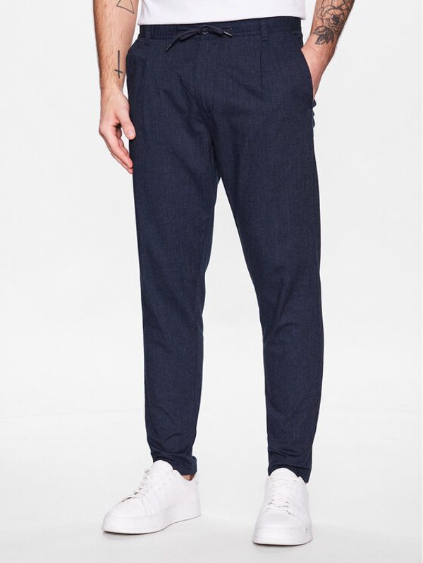 Lindbergh Lindbergh Текстилни панталони 30-003021A Тъмносин Carrot Fit