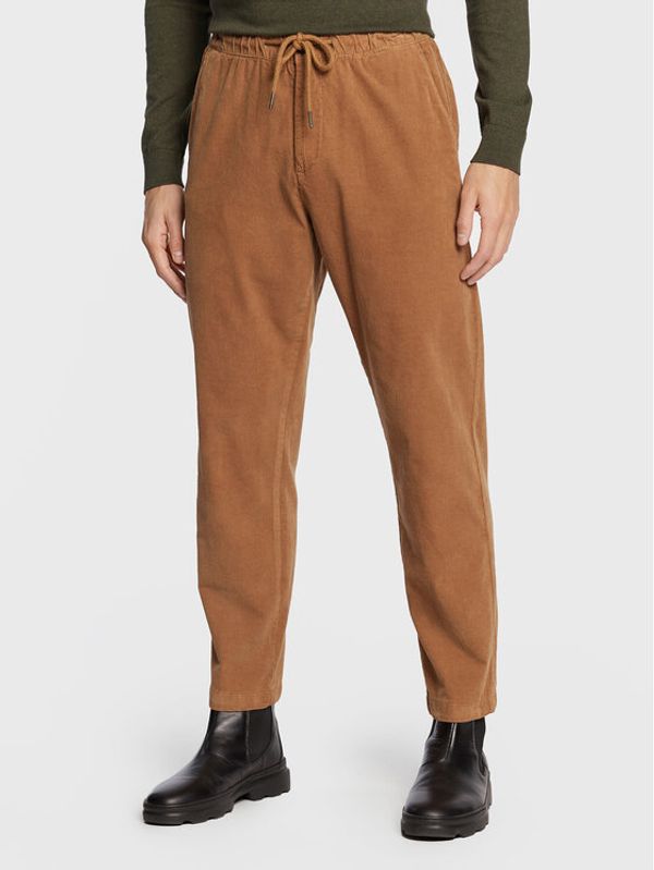 Lindbergh Lindbergh Текстилни панталони 30-003100 Кафяв Carrot Fit