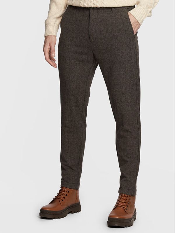 Lindbergh Lindbergh Текстилни панталони 30-005195 Кафяв Slim Fit