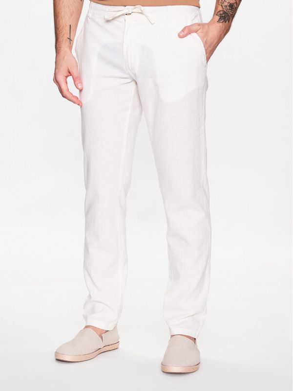 Lindbergh Lindbergh Текстилни панталони 30-008003 Бял Tapered Fit