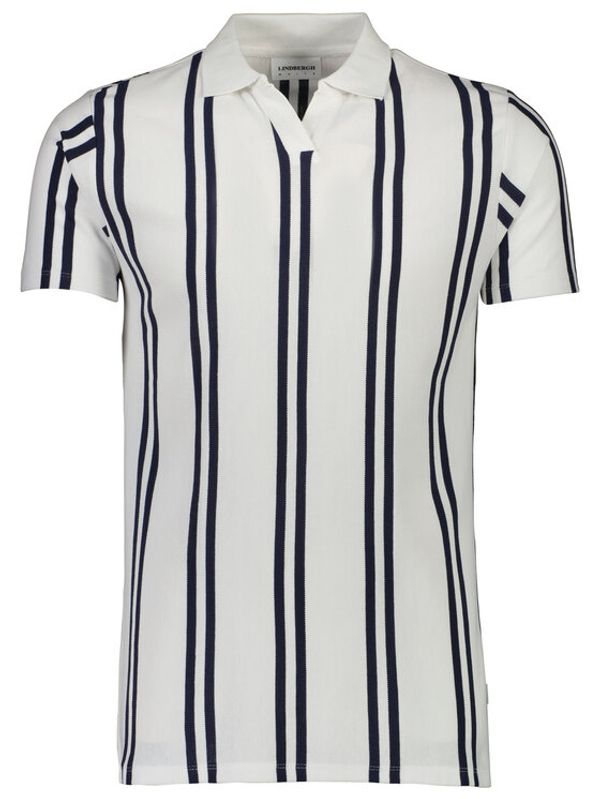 Lindbergh Lindbergh Тениска с яка и копчета 30-404009 Бял Slim Fit
