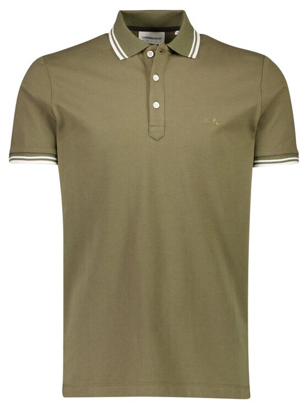 Lindbergh Lindbergh Тениска с яка и копчета 30-404010 Зелен Relaxed Fit
