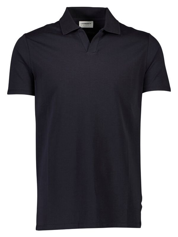 Lindbergh Lindbergh Тениска с яка и копчета 30-404036 Черен Slim Fit