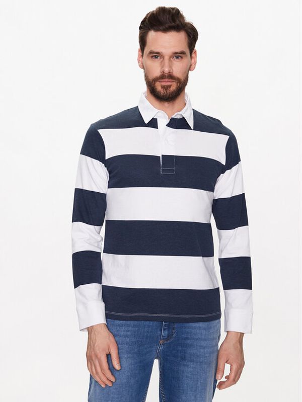 Lindbergh Lindbergh Тениска с яка и копчета 30-404047 Син Regular Fit