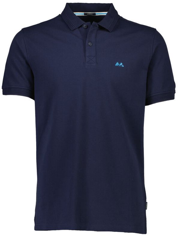 Lindbergh Lindbergh Тениска с яка и копчета 30-427002 Тъмносин Relaxed Fit