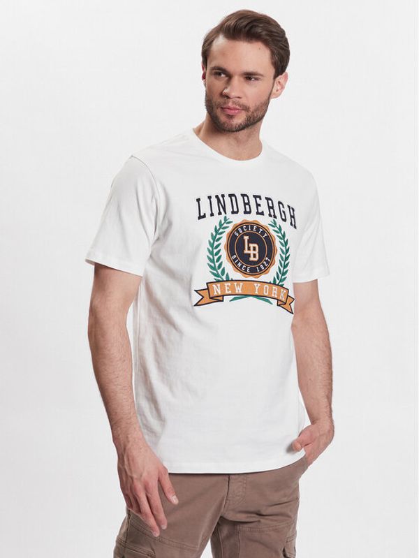 Lindbergh Lindbergh Тишърт 30-420129 Бял Regular Fit
