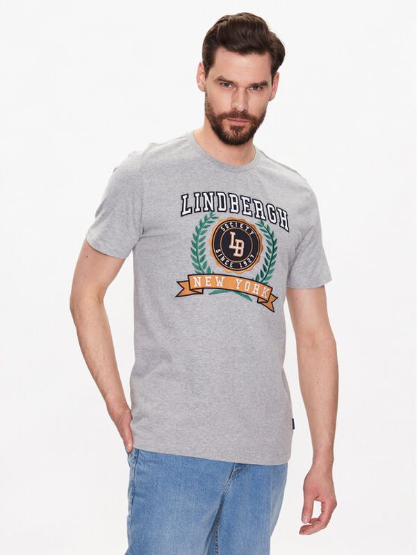 Lindbergh Lindbergh Тишърт 30-420129 Сив Regular Fit