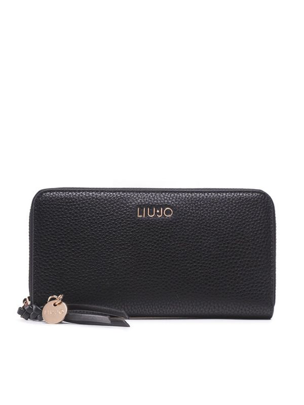 Liu Jo Liu Jo Голям дамски портфейл Ecs Xl Zip Around AA3295 E0086 Черен