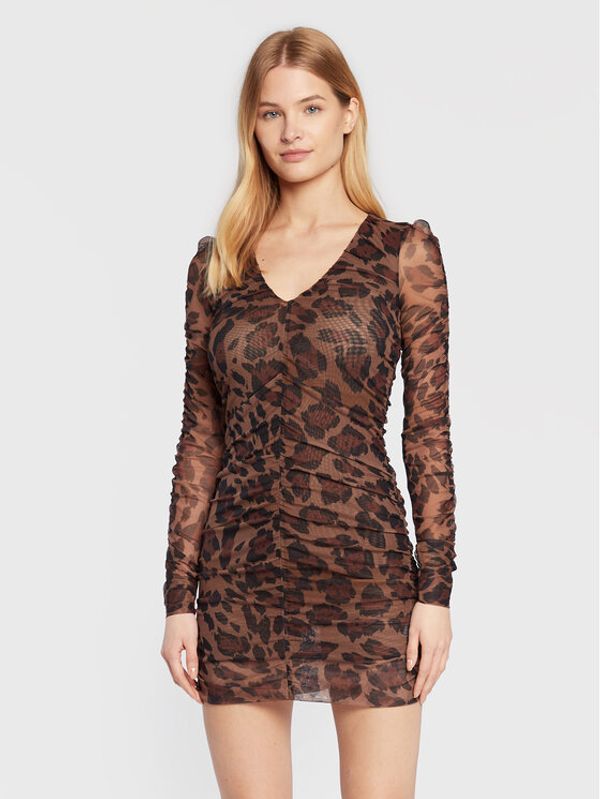 Liu Jo Liu Jo Коктейлна рокля CF2316 J1910 Кафяв Slim Fit