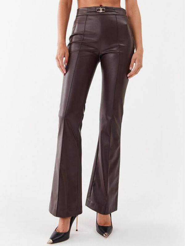 Liu Jo Liu Jo Панталони от имитация на кожа CF3030 E0624 Кафяв Wide Leg