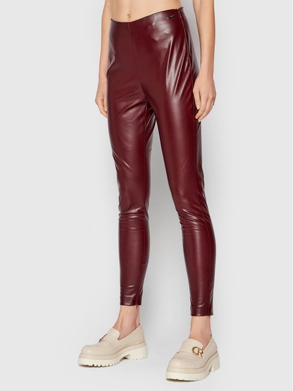 Liu Jo Liu Jo Панталони от имитация на кожа WF1567 E0392 Бордо Skinny Fit