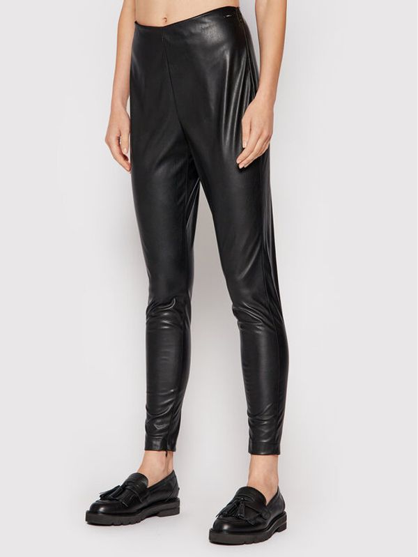 Liu Jo Liu Jo Панталони от имитация на кожа WF1567 E0392 Черен Slim Fit