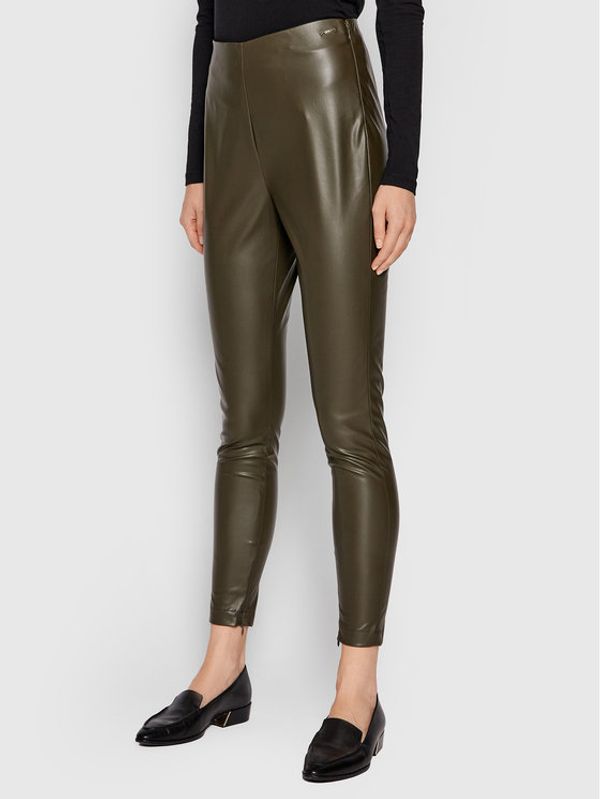 Liu Jo Liu Jo Панталони от имитация на кожа WF1567 E0392 Зелен Skinny Fit