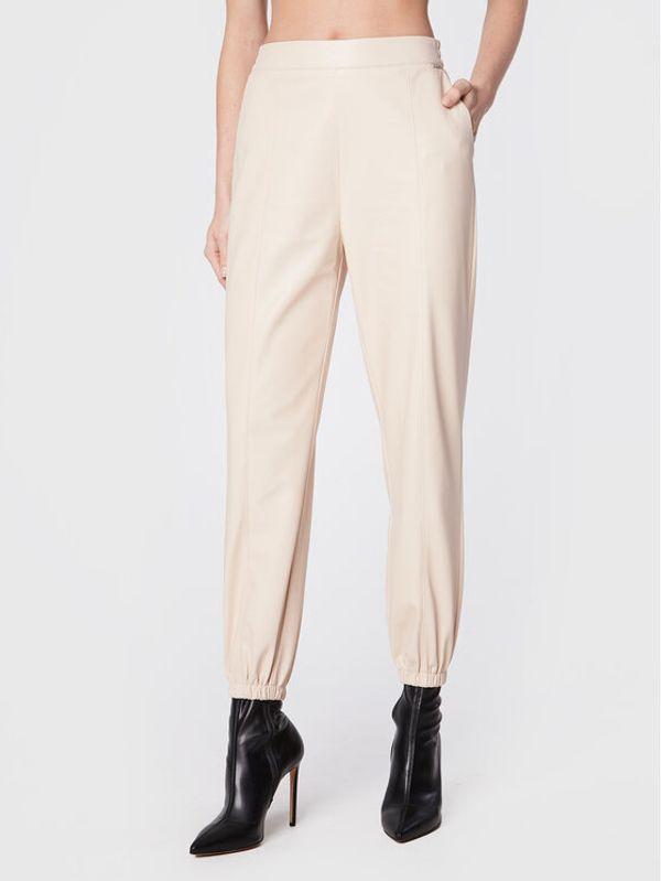 Liu Jo Liu Jo Панталони от имитация на кожа WF2025 E0392 Бежов Regular Fit