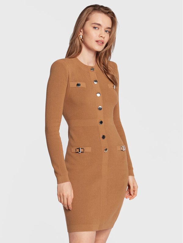 Liu Jo Liu Jo Плетена рокля CF2185 MS99E Кафяв Slim Fit