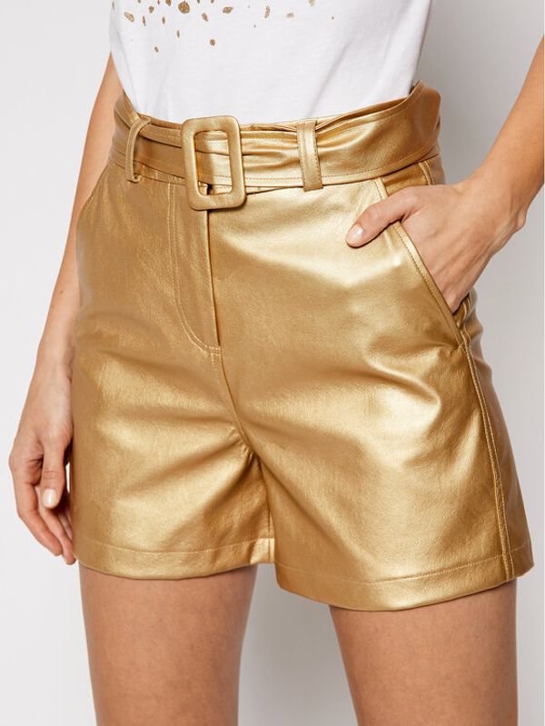 Liu Jo Liu Jo Шорти от имитация на кожа WA1401 E0392 Златист Slim Fit