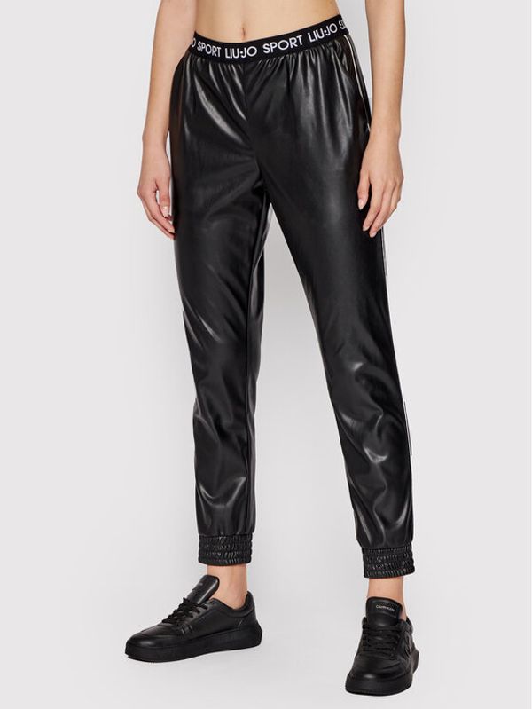 Liu Jo Liu Jo Sport Панталони от имитация на кожа TF1052 E0641 Черен Regular Fit
