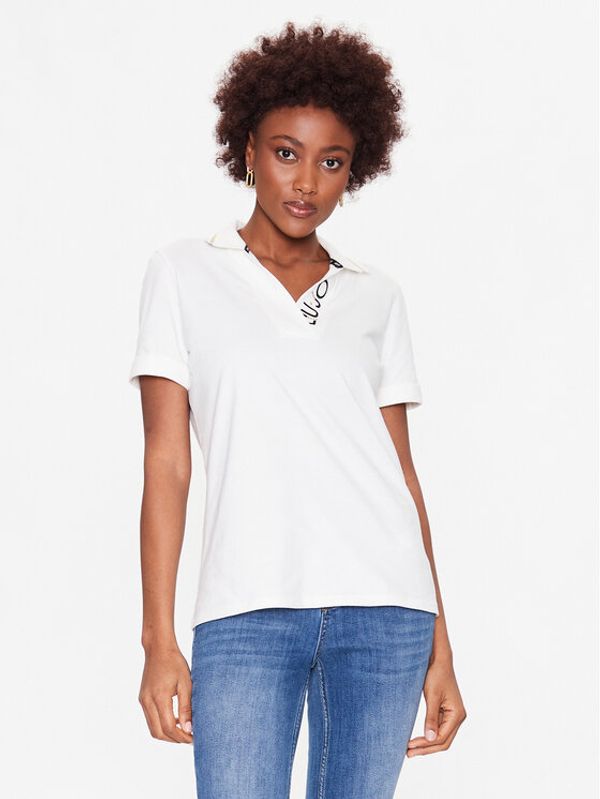 Liu Jo Liu Jo Тениска с яка и копчета TA3171 J6593 Бял Regular Fit