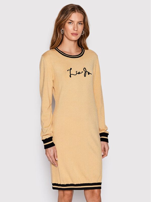 Liu Jo Sport Liu Jo Sport Плетена рокля TF2052 MS75L Златист Regular Fit
