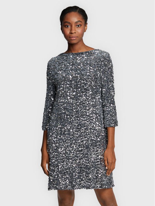 Liviana Conti Liviana Conti Коктейлна рокля L2WN60 Сребрист Relaxed Fit