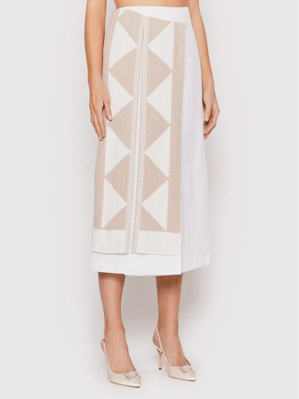 Liviana Conti Liviana Conti Миди пола F2SM75 Бял Regular Fit