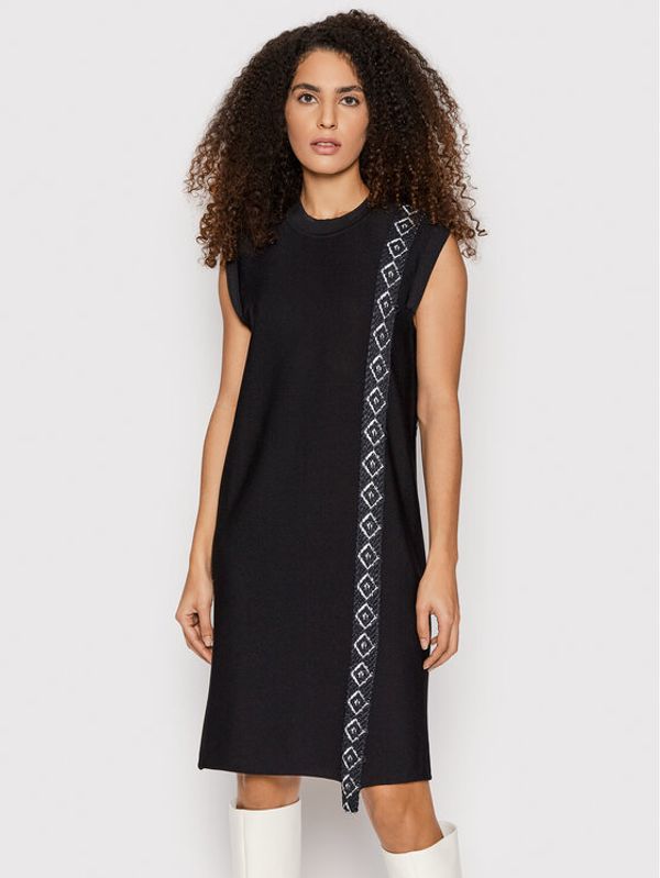 Liviana Conti Liviana Conti Плетена рокля F2SA70 Черен Regular Fit