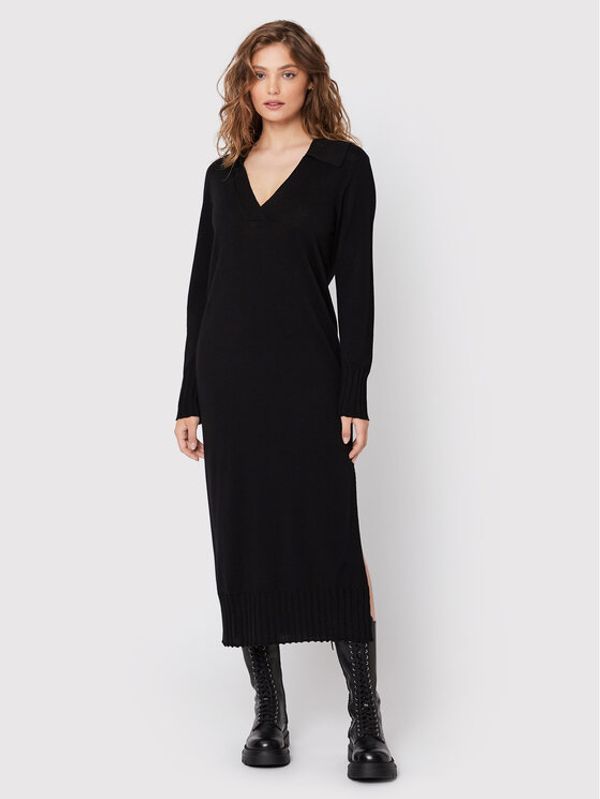 Liviana Conti Liviana Conti Плетена рокля F2WA13 Черен Regular Fit