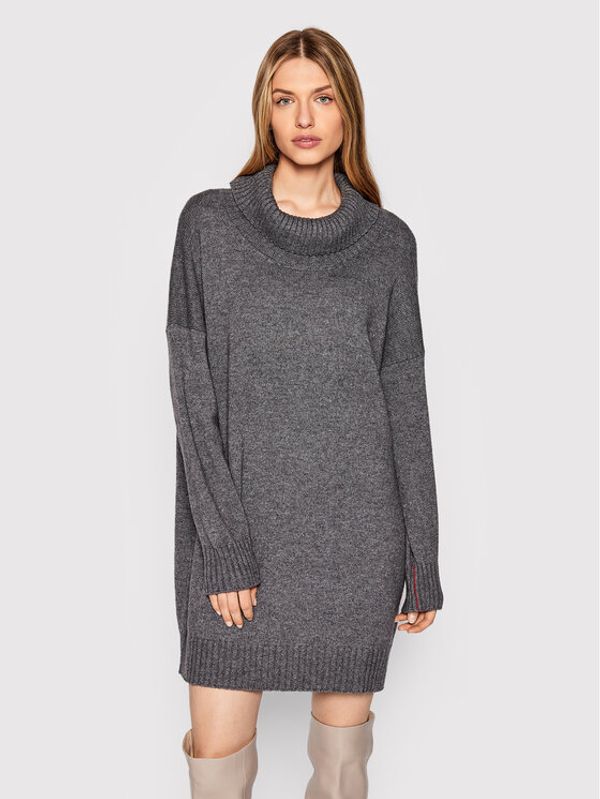 Liviana Conti Liviana Conti Плетена рокля F2WC09 Сив Relaxed Fit