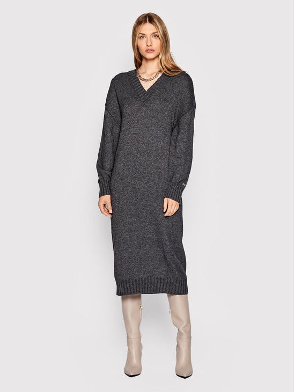 Liviana Conti Liviana Conti Плетена рокля F2WC23 Сив Relaxed Fit