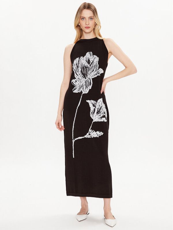 Liviana Conti Liviana Conti Плетена рокля F3SA98 Черен Regular Fit