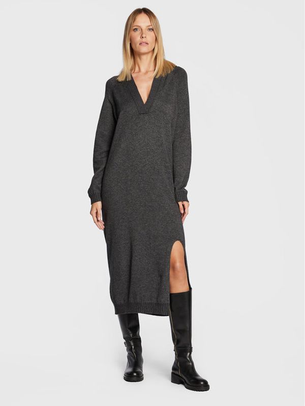 Liviana Conti Liviana Conti Плетена рокля L2WC19 Сив Oversize